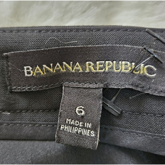 Banana Republic Straight Pencil Skirt Women's Size 6 Black Knee Length Slit GUC - Picture 4 of 7